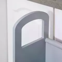 HOMCOM Kids Wooden Step Stool Kitchen Helper w/ Non-Slip Panels Handles Child Toddler Home Help 3 - 8 Yrs Grey - 5