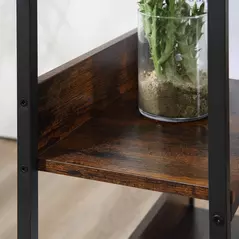 HOMCOM Office Desk with Storage Shelves, 120 CM Computer Desk, Industrial Study Table with Metal Frame for Home Office Small Space, Rustic Brown - 7