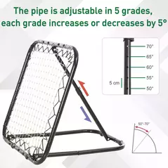 HOMCOM Angle Adjustable Rebounder Net Goal Training Set Football, Baseball - 4