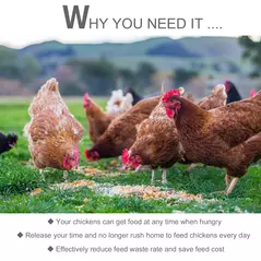 PawHut 11.5KG Automatic Chicken Poultry Feeder Rat Proof Treadle Self Opening with Galvanized Steel and Aluminium - 7