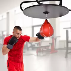 HOMCOM Wall-mounted Punching Ball Height Adjustable Hanging Speedball Platform Set Frame Stand Boxing Sports - 2