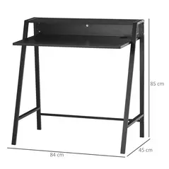 HOMCOM Writing Desk Computer Table Home Office PC Laptop Workstation Storage Shelf 84L x 45W cm Black - 3