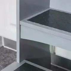 HOMCOM Kids Wooden Step Stool Kitchen Helper w/ Non-Slip Panels Handles Child Toddler Home Help 3 - 8 Yrs Grey - 4