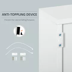 HOMCOM High Gloss Frame Sideboard, Side Cabinet, Push-Open Design with 2 Drawer for Living Room, Bedroom, Grey - 7