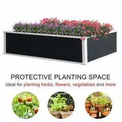 Outsunny 302L Raised Garden Bed, Weather-resistant PP Planter Box Containers for Outdoor Patio Plant Flower Vegetable, 120 x 90 x 30 cm - 4