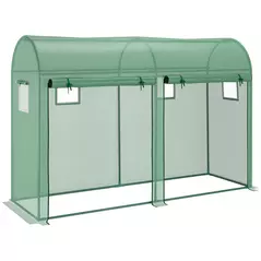 Outsunny Walk-in Greenhouse, Tomato Greenhouse with Double Doors & 4 Windows, Garden Plant Growth Green House with PE Cover, Steel Frame, Green, 3 x 1 x 2 m - 1