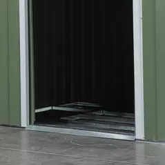 Outsunny 7 x 4ft Galvanised Steel Garden Shed, with Foundation Kit - Green - 8