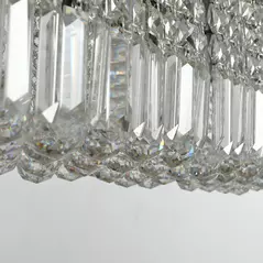 HOMCOM Modern Crystal Ceiling Light Square Crystal Chandelier for Living Room, Dining Room, Hall, E14 Base, Silver, 80 x 25 x 23cm - 9