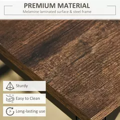 HOMCOM 5-Piece Breakfast Bar Table and Stools Set, Kitchen Bar Table Set with High Table and 4 Stools, Space Saving Compact Dining Furniture for Small Spaces, Rustic Brown - 7