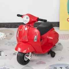 HOMCOM Vespa Licensed 6V Kids Electric Motorbike Ride On Motorcycle  Battery Powered for 18-36 Months with Horn Light Red - 2
