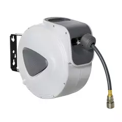 DURHAND Retractable Air Hose Reel 10m+ 90cm Hose Diameter 3/ 8" 9.5mm, Hose Connector 1/ 4" BSP, Wall Mount Auto Rewind Hose- Reel - 1