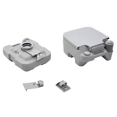 HOMCOM 10L Plastic Portable Toilet - Grey - 8