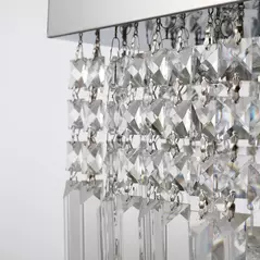 HOMCOM Modern Crystal Ceiling Light Square Crystal Chandelier for Living Room, Dining Room, Hall, E14 Base, Silver, 80 x 25 x 23cm - 8