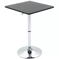 HOMCOM Modern Height Adjustable Counter Bar Table with 360° Swivel Tabletop and Electroplating Metal Base, Pub Desk for Living Room, Kitchen, Restaurant, Pub, Black and Silver - 1