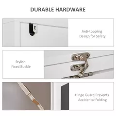 HOMCOM 3-in-1 Fold-Out Work Desk - White - 6