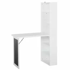 HOMCOM 3-in-1 Fold-Out Work Desk - White - 9