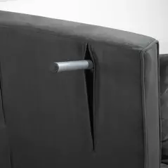 HOMCOM 4-in-1 Faux Suede Chair Bed - Grey - 9