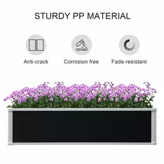 Outsunny 302L Raised Garden Bed, Weather-resistant PP Planter Box Containers for Outdoor Patio Plant Flower Vegetable, 120 x 90 x 30 cm - 6
