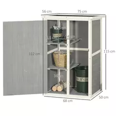 Outsunny Wooden Small Shed, Garden Storage Shed with Shelves and Bolt Latch, 75L x 56W x115H cm, Grey - 3