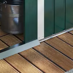 Outsunny 7.7 x 5.7ft Metal Garden Shed with Ventilation Slots and Sliding Doors, Galvanised Outdoor Tool Storage House, Green - 9