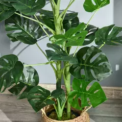 Outsunny 100cm/3.3FT Artificial Monstera Tree Decorative Cheese Plant 21 Leaves with Nursery Pot, Fake Tropical Palm Tree for Indoor Décor - 8