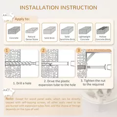 PawHut Wood Cat Shelves, Wall-Mounted Cat Shelter, Curved Kitten Bed Perch Climber Furniture 41 x 28 x 21cm White - 5
