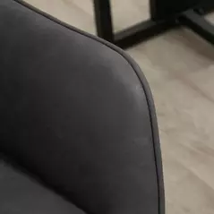 Vinsetto Office Desk Chair, Leather-Feel Fabric Computer Swivel Chair with Rolling Wheels and Adjustable Height for Home, Grey - 9