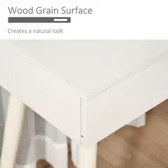 HOMCOM Modern Dressing Table with Round Mirror and Stool, Makeup Vanity Table with 2 Drawers for Bedroom, Living Room, 80 x 40 x 123 cm, White - 5