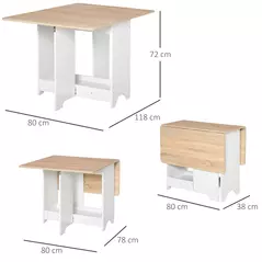 HOMCOM Foldable Dining Table Drop-Leaf Folding Desk Side Console with Storage Shelf for Kitchen,Dining Room - 3