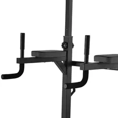 HOMCOM Pull Up Station with Adjustable Weight Bench, Dip Station and Barbell Rack, Multi-Function Power Tower Free Standing Pull Up Bar for Home Gym - 8