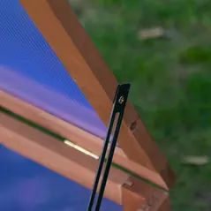 Outsunny Wooden Cold Frame, Small Polycarbonate Greenhouse for Plants with Openable & Tilted Top Cover, Brown, 100 x 65 x 40cm - 7