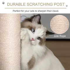 PawHut Cat Tree for Indoor Cats Kitten Tower Multi-level Activity Centre Pet Furniture with Scratching Post Condo Hanging Ropes Plush Perches Grey - 5