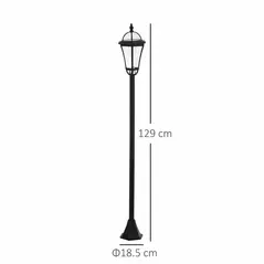 Outsunny 2 PCS 1.3M Garden Solar Lamp Post Lights Solar Powered LED Lantern Patio Pathway Walkway Outdoor Water-Resist Auto Switch 6 Hours Black - 3