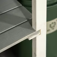 Outsunny Wooden Small Shed, Garden Storage Shed with Shelves and Bolt Latch, 75L x 56W x115H cm, Grey - 9