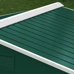 Outsunny 7.7 x 5.7ft Metal Garden Shed with Ventilation Slots and Sliding Doors, Galvanised Outdoor Tool Storage House, Green - 7