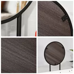 HOMCOM Modern Dressing Table with Round Mirror and Stool, Makeup Vanity Table with 2 Drawers for Bedroom, Living Room, 80 x 40 x 123 cm, White - 6