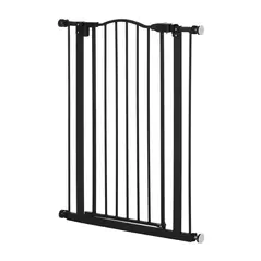 PawHut Pressure Fit Dog Stair Gate No Drilling Safety Gate Auto Close for Doorways, Hallways, 74-80cm Adjustable, 94cm Tall, Black - 8
