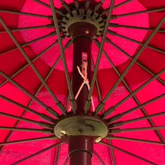 Outsunny 2.5m Shanghai Garden Parasol Umbrella with Crank & Tilt, Adjustable Outdoor Sun Shade, Red - 8