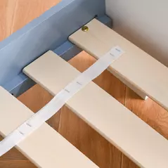 HOMCOM Toddler Bed Frame, Kids Bedroom Furniture for Boys Girls with Safe Guardrails, Low Junior Blue - 9