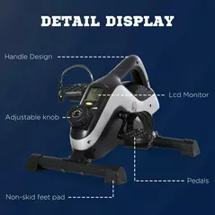 HOMCOM Portable Pedal Exerciser, Mini Exercise Bike with 8 Levels Magnetic Resistance and LCD Display, Cycle Leg Exerciser Sitting Down - 6