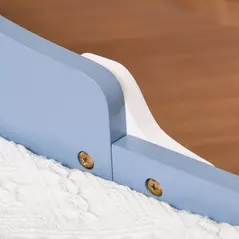 HOMCOM Toddler Bed Frame, Kids Bedroom Furniture for Boys Girls with Safe Guardrails, Low Junior Blue - 8