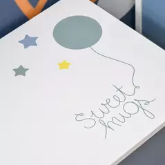 HOMCOM Kids Wooden Toy Box Children Storage Chest Organiser Side Handle Safety Hinge Play Room Furniture Blue - 8