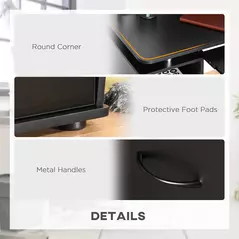 HOMCOM Computer Desk Office PC Table Workstation with Keyboard Tray, CPU Shelf, Drawers, Sliding Scanner Shelf, Black - 6