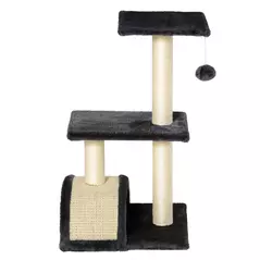 PawHut 72cm Cat Tree with Scratching Post, Pad for Indoor Cats - Black - 8