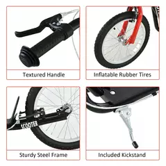 HOMCOM Kick Scooters for Kids with Adjustable Height, Anti-Slip Deck, Dual Brakes, Rubber Tyres, for Boys and Girls Aged 5+ Years Old - Black - 5