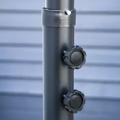 Outsunny Cantilever Umbrella Parasol Hanging Banana Steel Dark Green 3M Patio Wine Red - 9