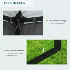 Outsunny 3 x 3 m Garden Gazebo Double Roof Marquee Patio Wedding Party Tent Canopy Shelter with Sidewalls, (Dark Grey) - 5