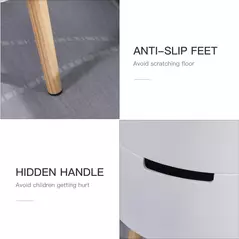 HOMCOM 3-Tier Coffee Table, Round End Table with 2 Hidden Compartments and Detachable Tray, Side Table with Storage for Living Room, White - 8