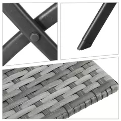 Outsunny 2-Seater Chair Bistro Set Garden Patio Table & Chair Black Rattan Furniture Grey - 7