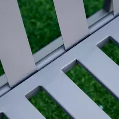 Outsunny Steel Patio Garden Bench Loveseats for Outdoors Park Yard Slatted Design Grey - 8